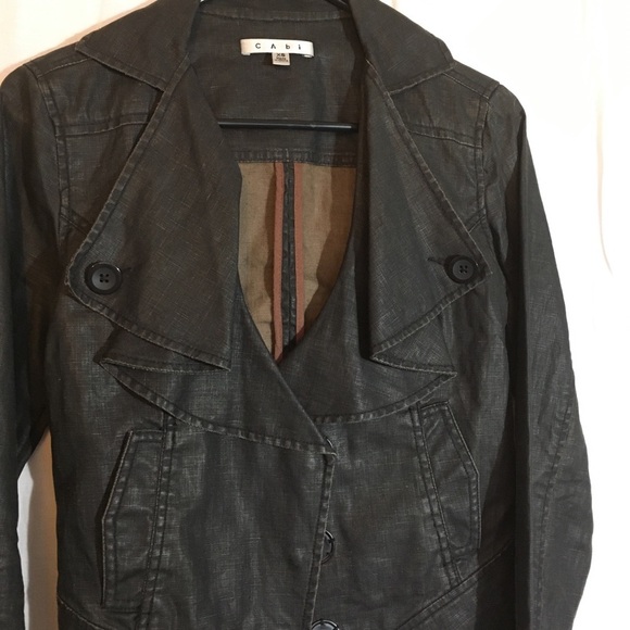 Cabi Linen Cropped Denim Ruffled Jacket - Picture 2 of 8